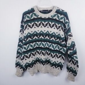 Peter England Vintage Wool Blend Shaker Stitch Sweater